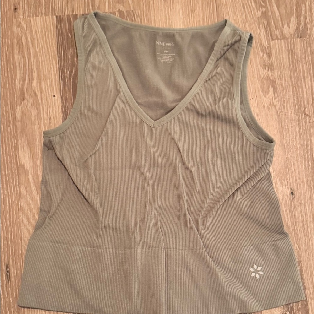 Nine West Olive V-Neck Tank Top